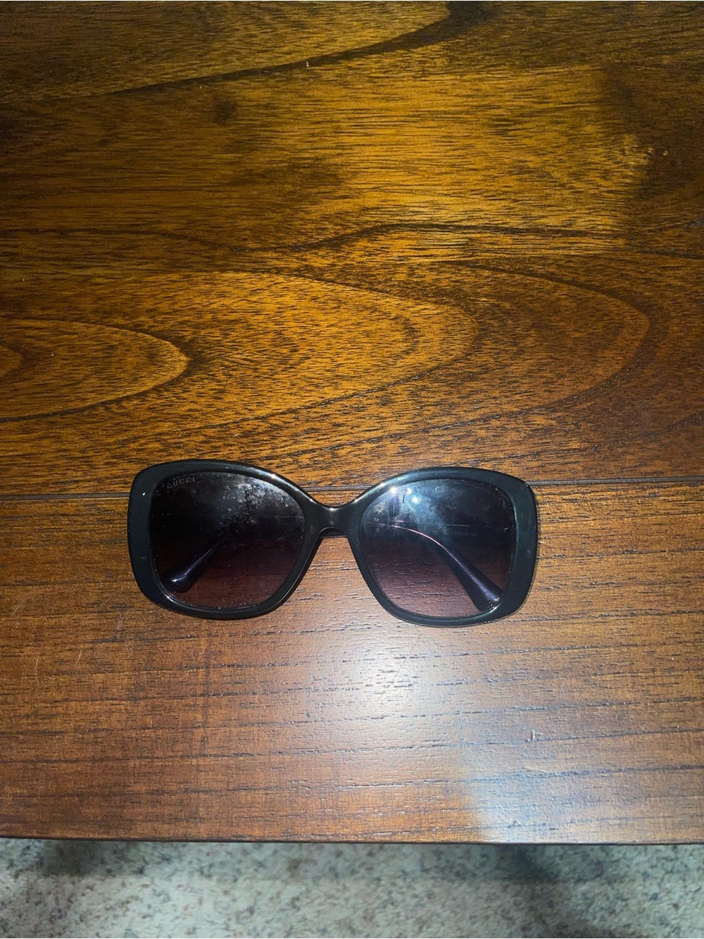 Gucci Black Gradient Oversized Square Sunglasses